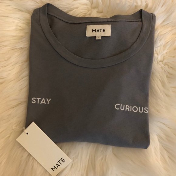 MATE the Label Stay Curious Crewneck T-shirt - Size Large - Picture 2 of 11